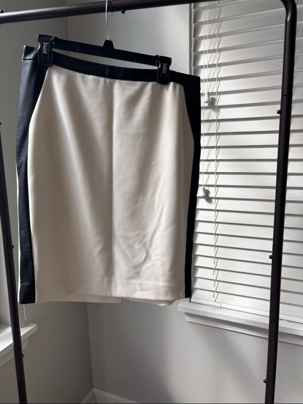 The Limited White Pencil Skirt with Black Side Panels
